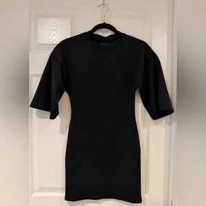ASOS Design Black Short Sleeve Mini Dress Minimalist Shift T Shirt Size US 4